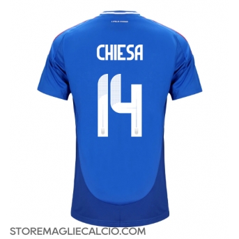 Italia Federico Chiesa #14 Maglia Gara Casa Repliche Europei 2024
